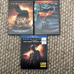 Batman begins The Dark Knight and The Dark Knight Rises DVD